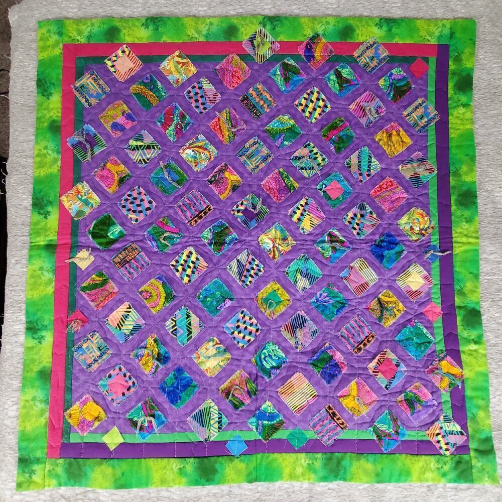 Beautiful Quilted Art Wall Hanging signed by Artist - Helter Skelter
